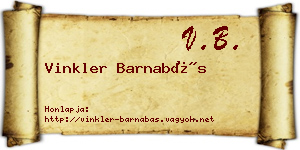Vinkler Barnabás névjegykártya