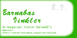 barnabas vinkler business card